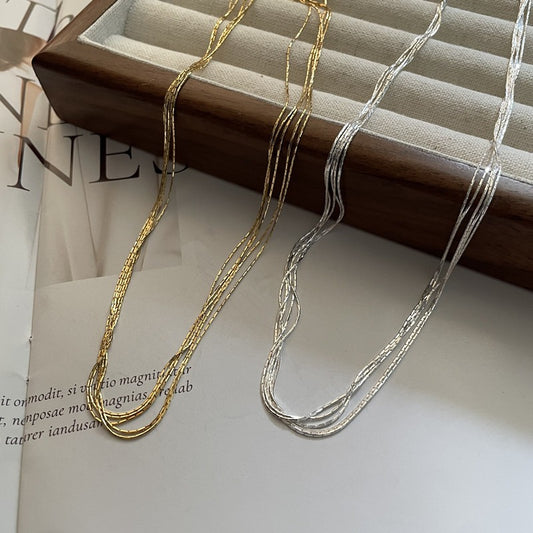 Multilayered necklace "Satin"